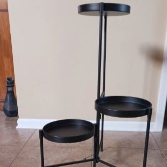 Plant Stand Indoor Outdoor 3 Tier Tall Metal Plant Rack Organizer 3 Flower Pot - Picture 1 of 2